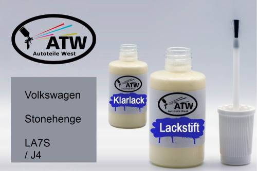 Volkswagen, Stonehenge, LA7S / J4: 20ml Lackstift + 20ml Klarlack - Set, von ATW Autoteile West.